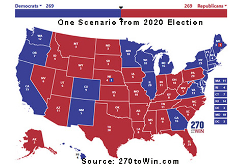 Fewer scenarios likely for a tie in the 2024 presidential election