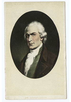 Offset photomechanical print, artist unknown, of Alexander Hamilton, portrait, 1898-1931.